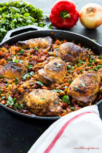 One Pan Spanish-Style Chicken and Rice (Easy Meal) - The Busy Baker