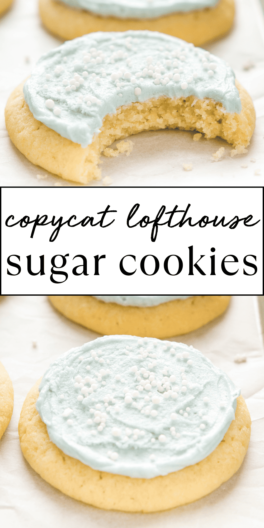 This Easy Sugar Cookies recipe makes the BEST frosted sugar cookies! No chilling the dough and no rolling - an easy sugar cookie recipe that makes most soft and chewy sugar cookies that taste just like Lofthouse cookies! Recipe from thebusybaker.ca! #cookies #christmas #sugarcookies #frostedcookies #holiday #thanksgiving #christmascookies #sprinkles #christmascraft #easyrecipe #easychristmasrecipe via @busybakerblog