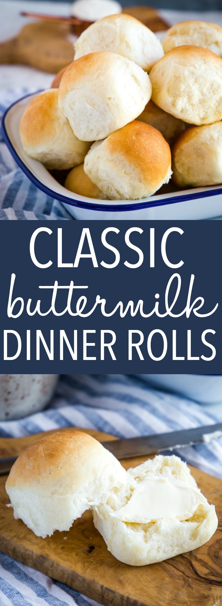 These Easy Homemade Classic Buttermilk Buns are the perfect tender dinner roll! A simple buttermilk dough baked to perfection - makes the perfect addition to your holiday dinner! Recipe from thebusybaker.ca! #dinnerrolls #buns #sundaysupper #christmas #thanksgiving #baking #dinner #holidays via @busybakerblog