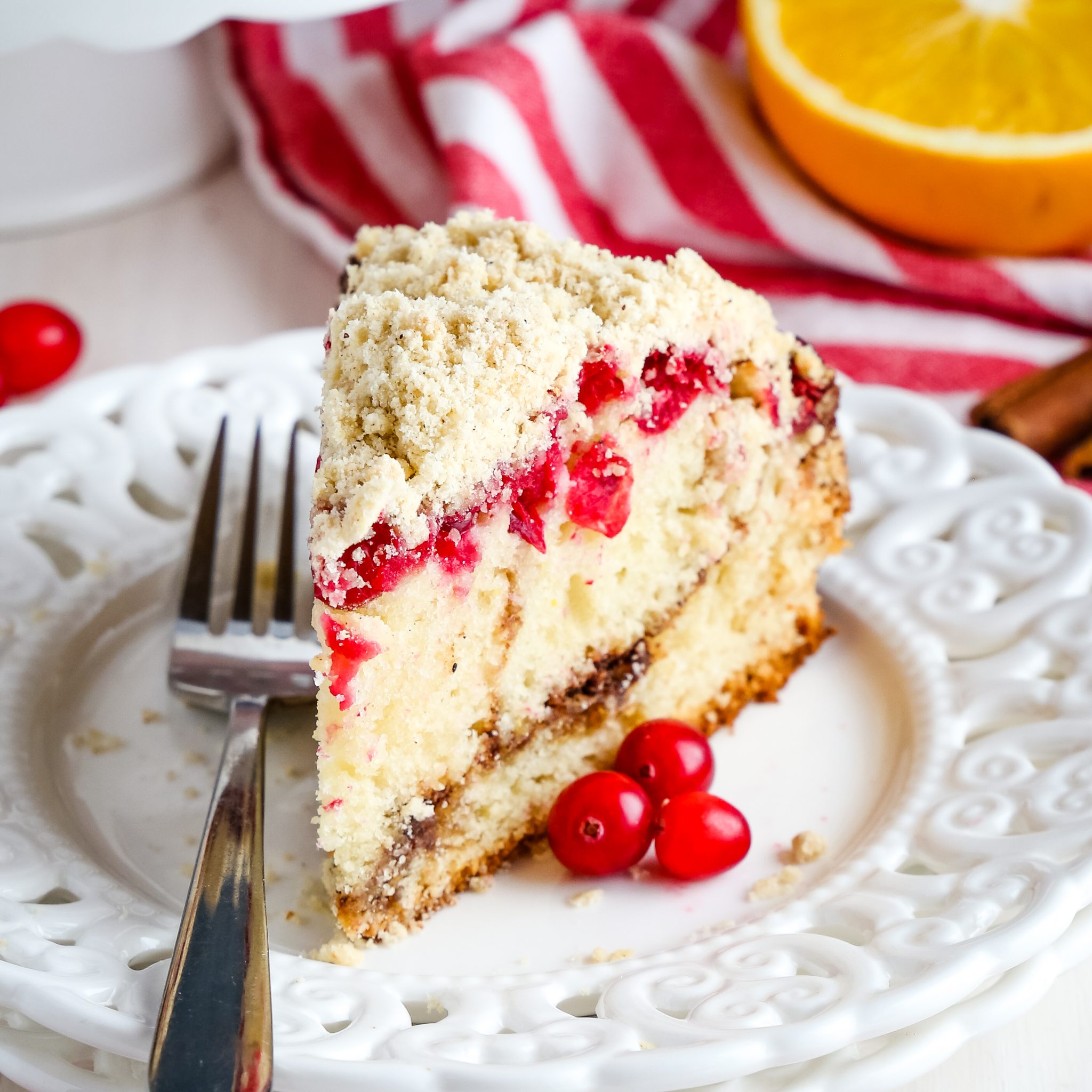 Cranberry Orange Coffee Cake (Holiday Dessert) - The Busy Baker