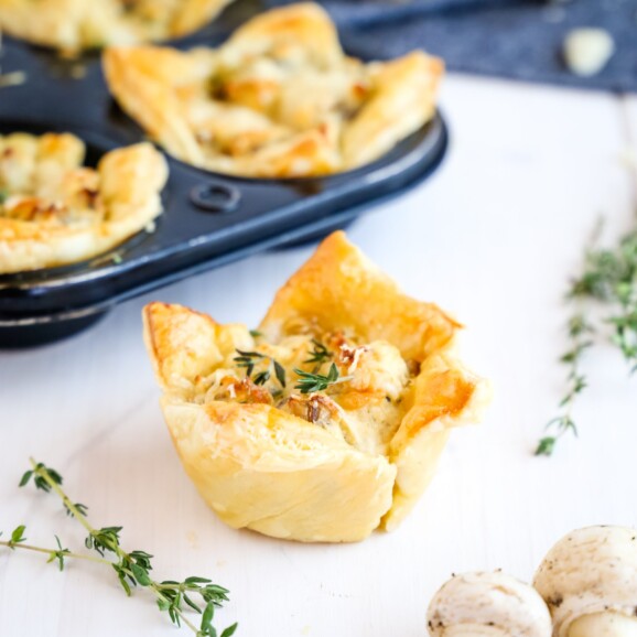 Creamy Parmesan Mushroom Cup Appetizers - The Busy Baker
