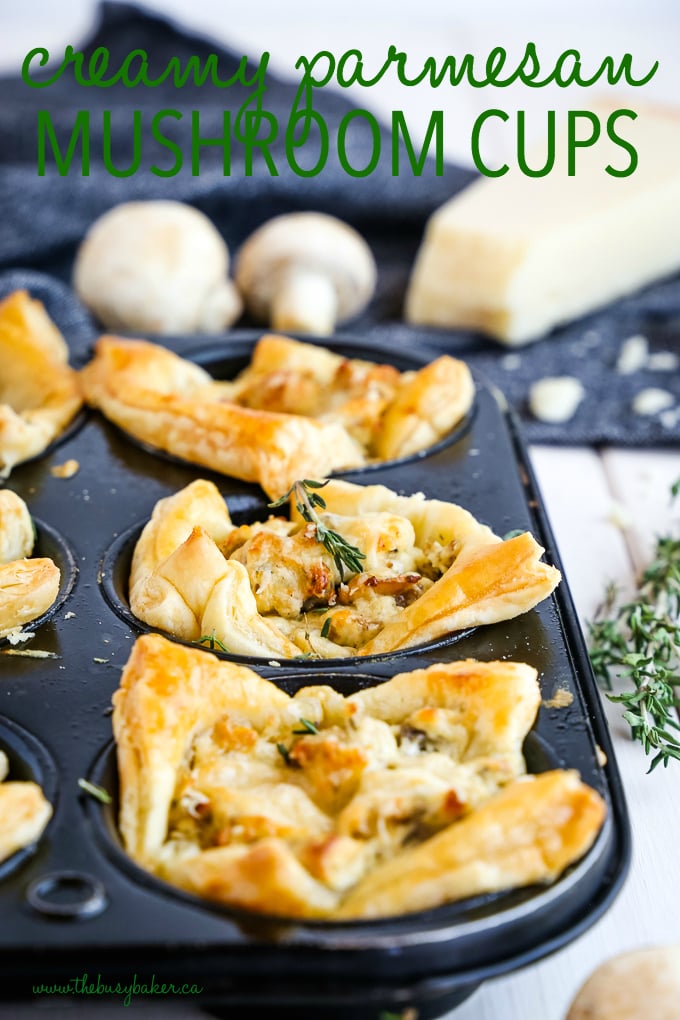 Creamy Parmesan Mushroom Cup Appetizers The Busy Baker