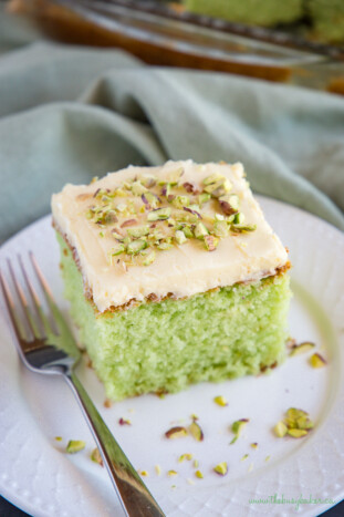 Best Ever Pistachio Pudding Cake - The Busy Baker