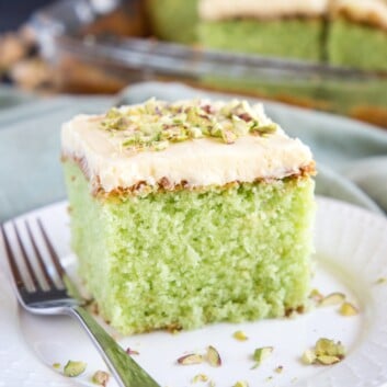 Best Ever Pistachio Pudding Cake - The Busy Baker