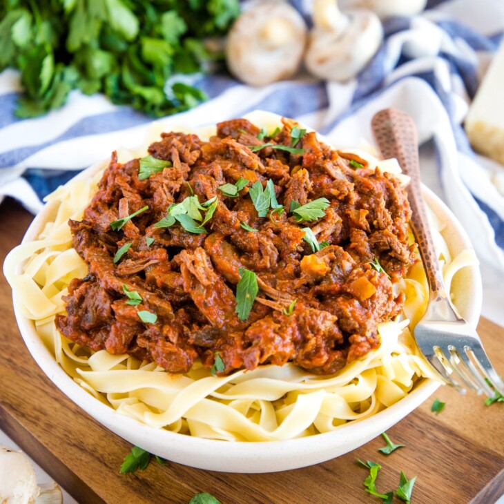 Easy Slow Cooker Beef Ragu (Easy Family Meal) - The Busy Baker