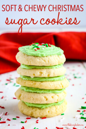 Soft and Chewy Christmas Frosted Sugar Cookies - The Busy Baker