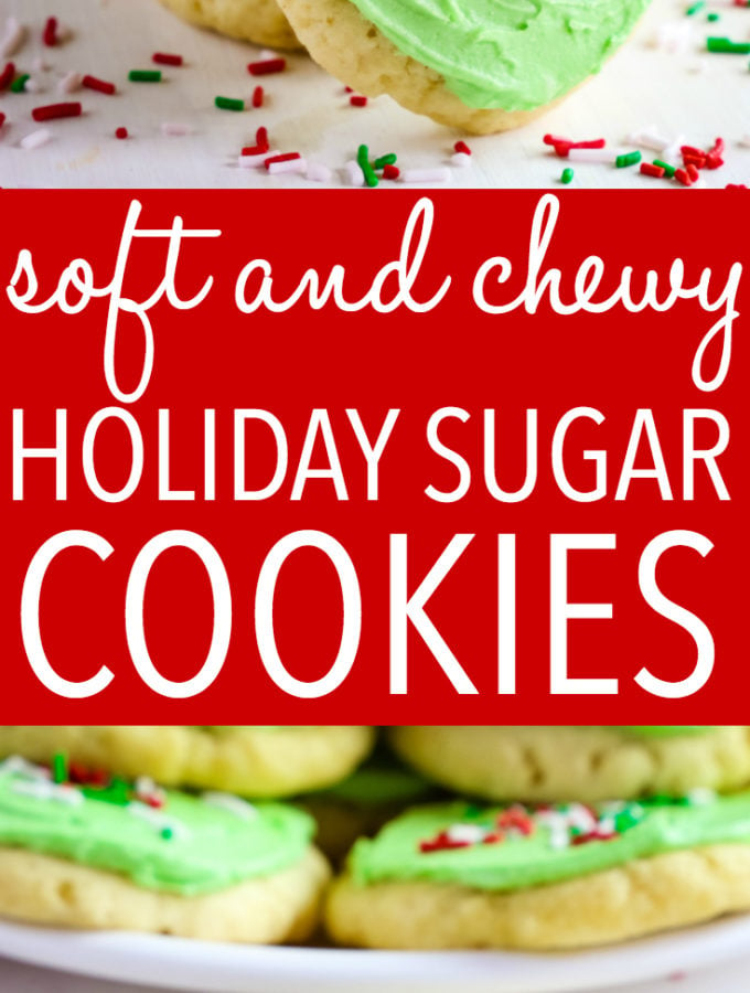 Soft and Chewy Christmas Frosted Sugar Cookies - The Busy Baker