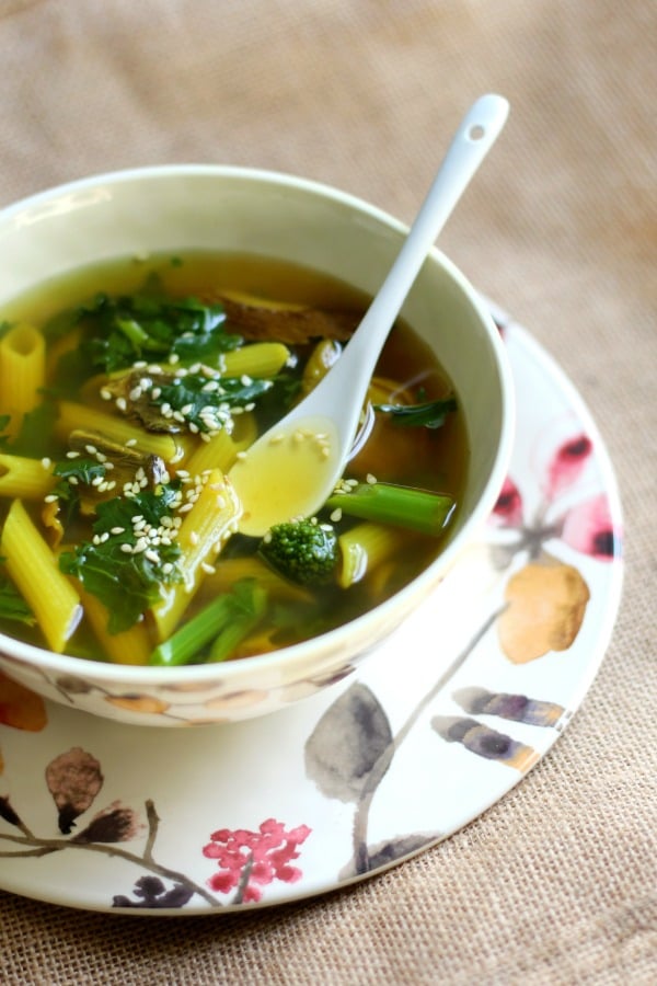 a bowl of tummy healing soup