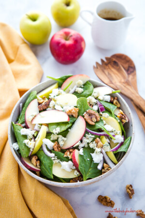 Apple Walnut Salad with Balsamic Vinaigrette - The Busy Baker