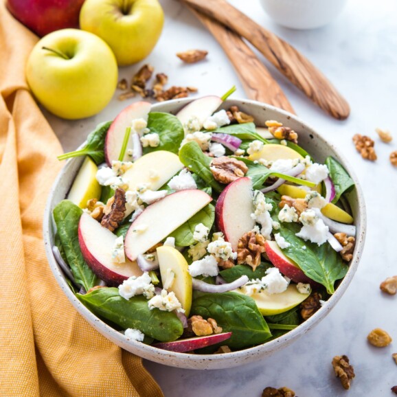 Apple Walnut Salad with Balsamic Vinaigrette - The Busy Baker