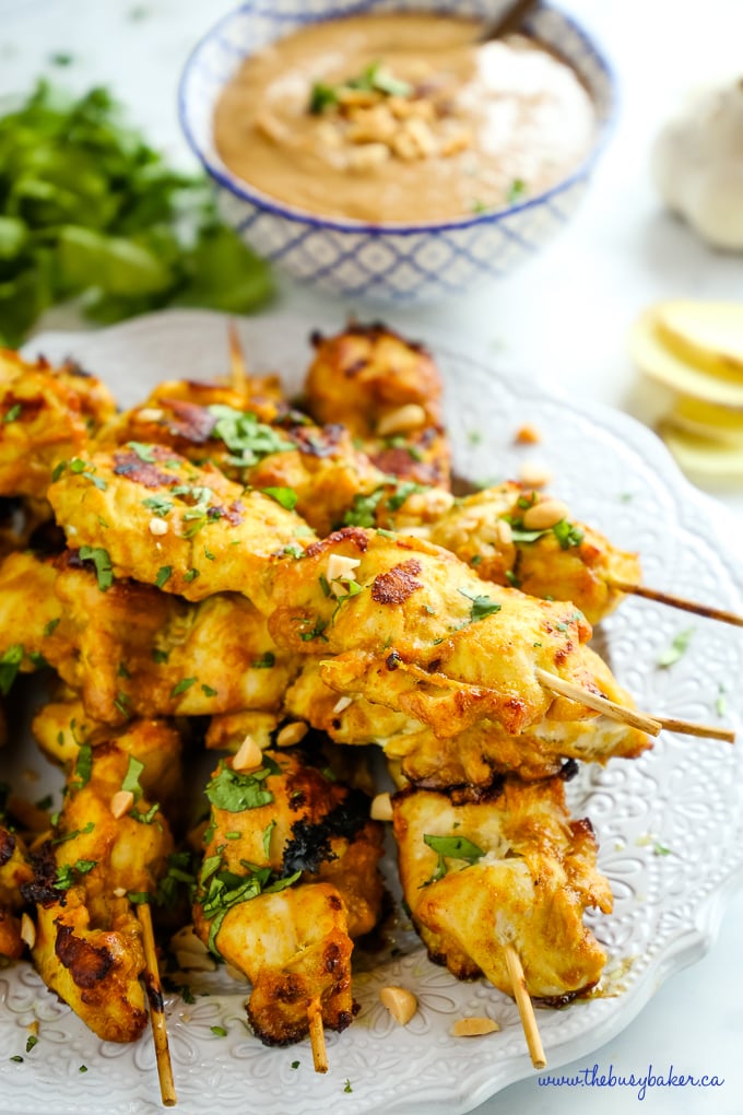 Easy Homemade Chicken Satay with Peanut Dipping Sauce