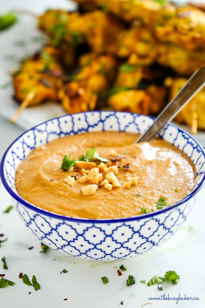 Easy Homemade Chicken Satay with Peanut Dipping Sauce
