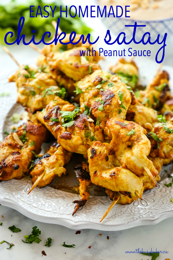 Easy Homemade Chicken Satay with Peanut Dipping Sauce 