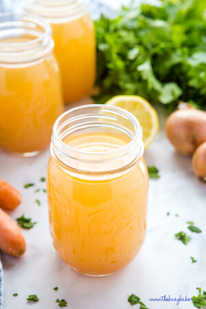 Easy Homemade Chicken Stock {Stove or Slow Cooker} - The Busy Baker