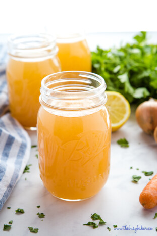 Easy Homemade Chicken Stock {Stove or Slow Cooker} - The Busy Baker