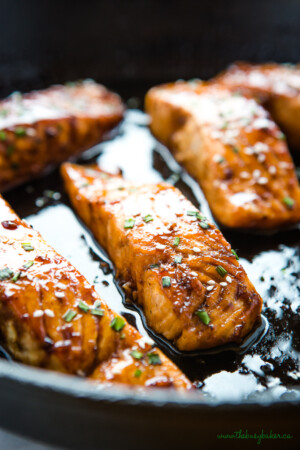 Easy One Pan Maple Glazed Salmon - The Busy Baker