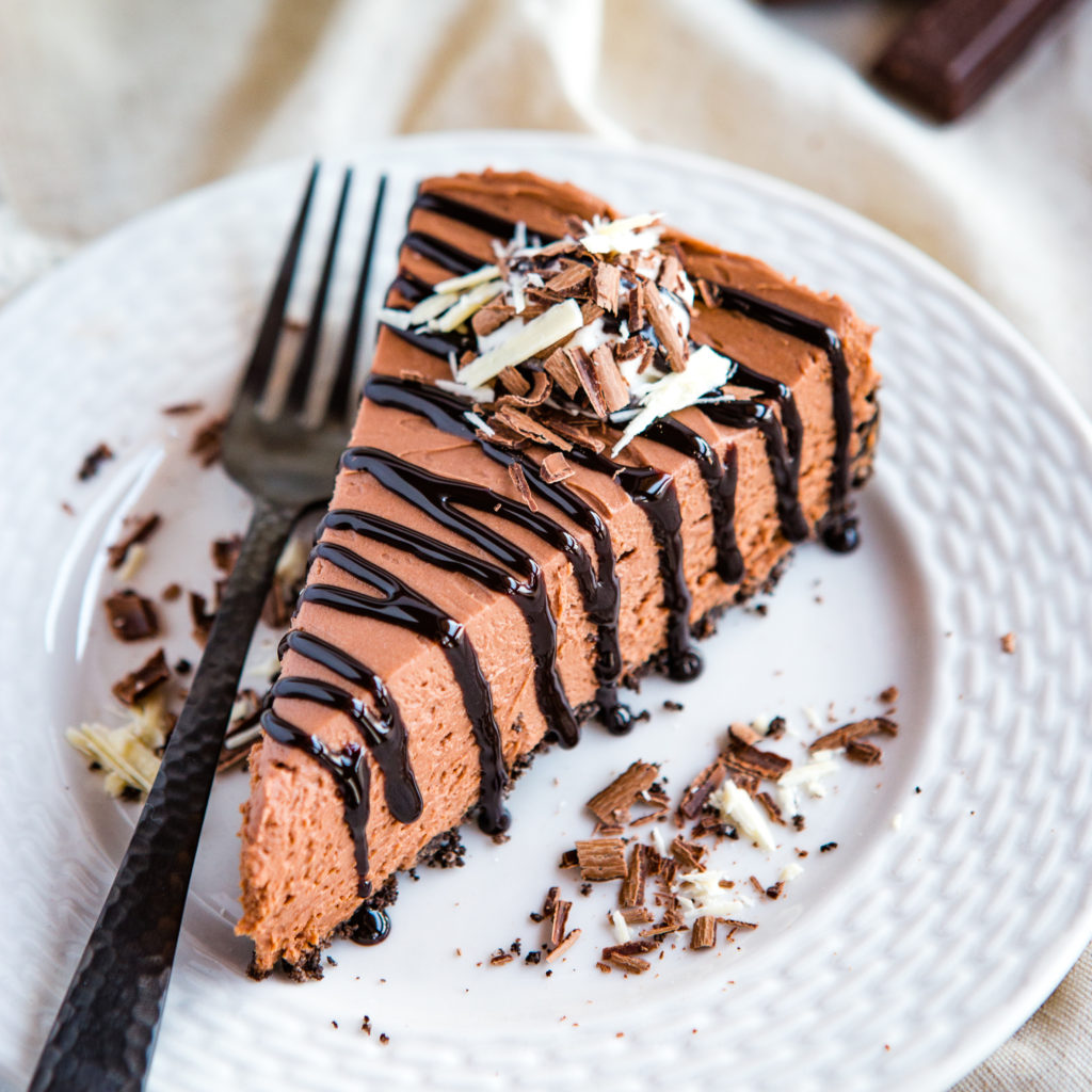 Easy No Bake Triple Chocolate Cheesecake The Busy Baker