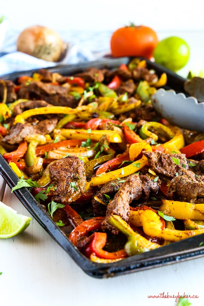 Easy Sheet Pan Steak Fajitas