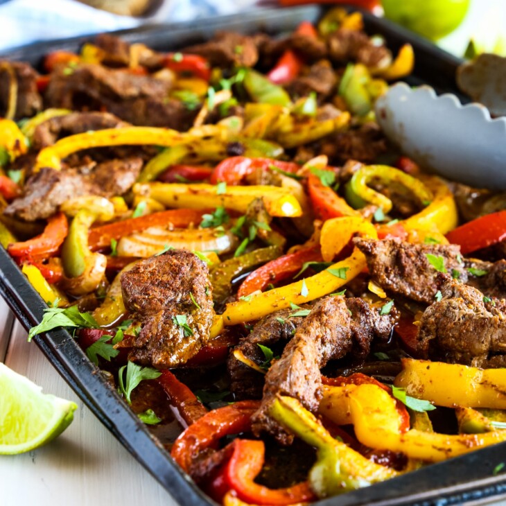 Easy Sheet Pan Steak Fajitas {Weeknight Meal} - The Busy Baker