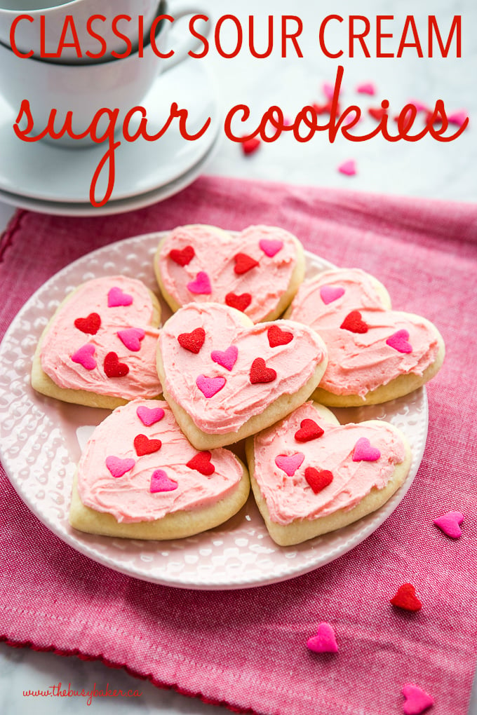 Classic Sour Cream Sugar Cookies Valentines Day