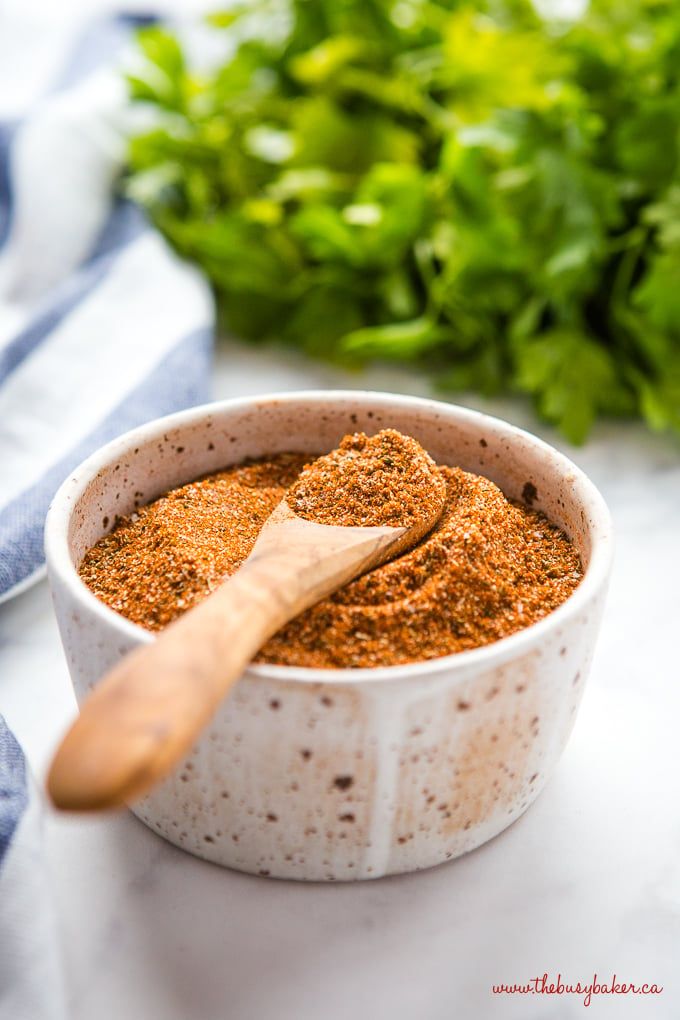 Easy Homemade Cajun Seasoning Blend on olive wood spoon