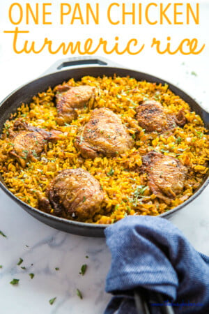 Easy One Pan Chicken with Turmeric Rice - The Busy Baker