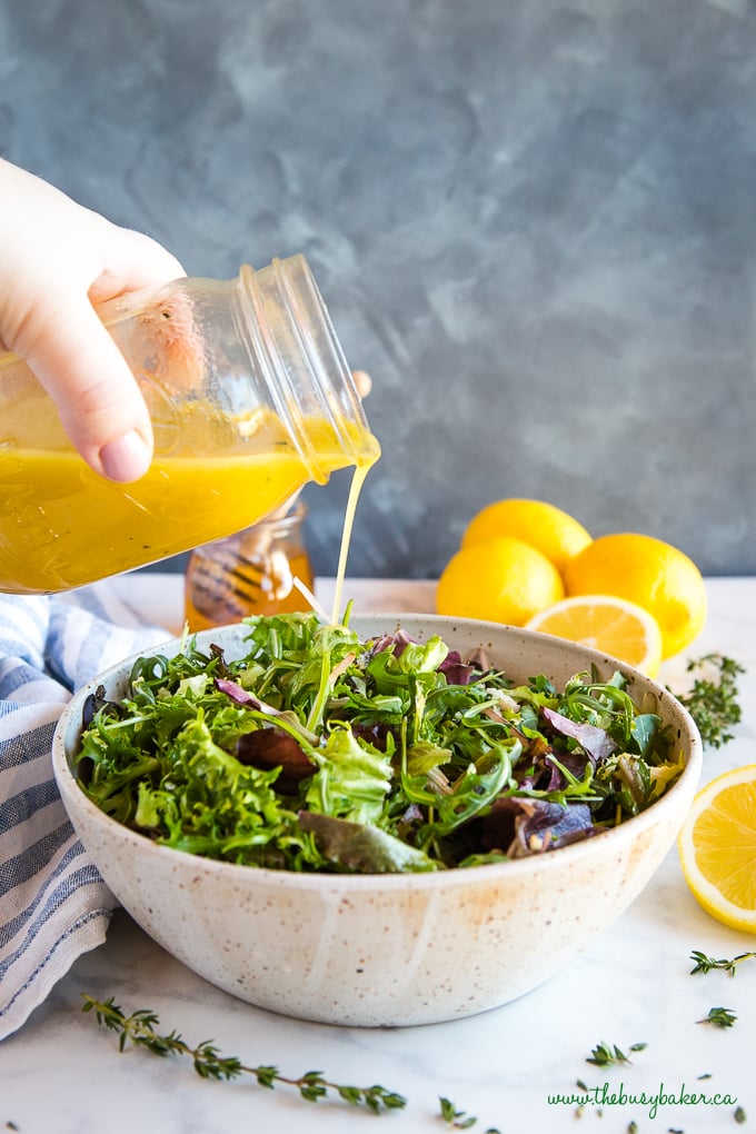 Honey Lemon Vinaigrette Salad Dressing The Busy Baker