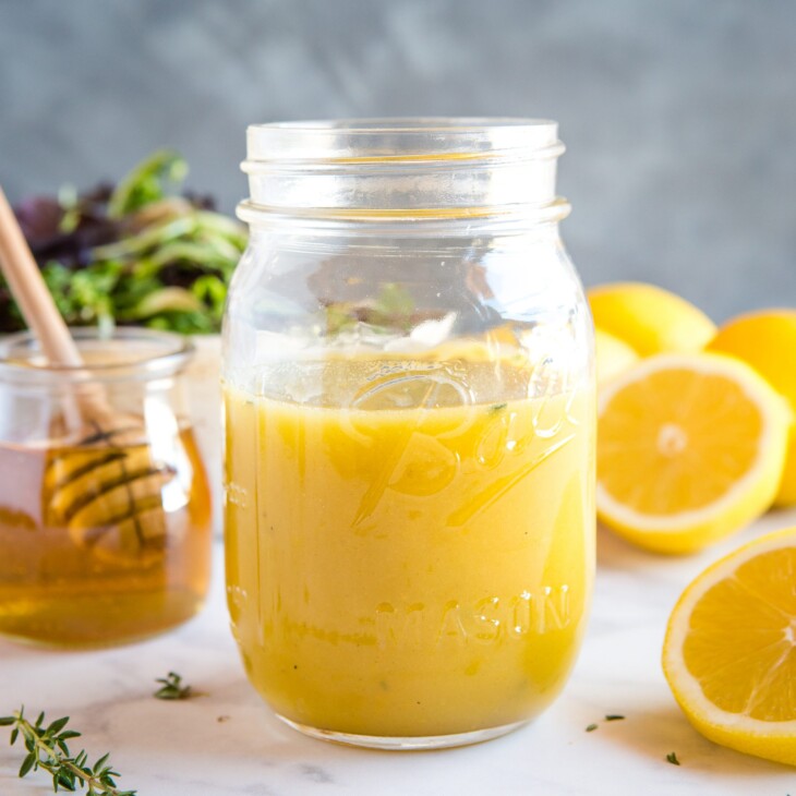 Honey Lemon Vinaigrette Salad Dressing - The Busy Baker