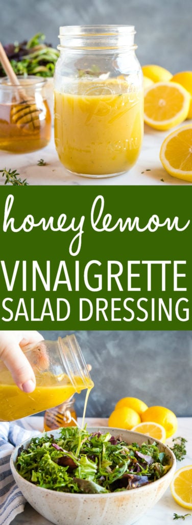 easy and healthy Honey Lemon Vinaigrette Salad Dressing Pinterest