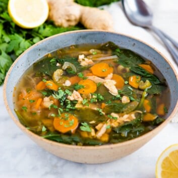 Crock Pot Lemon Ginger Chicken Soup - The Busy Baker