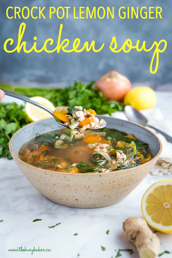 Crock Pot Lemon Ginger Chicken Soup