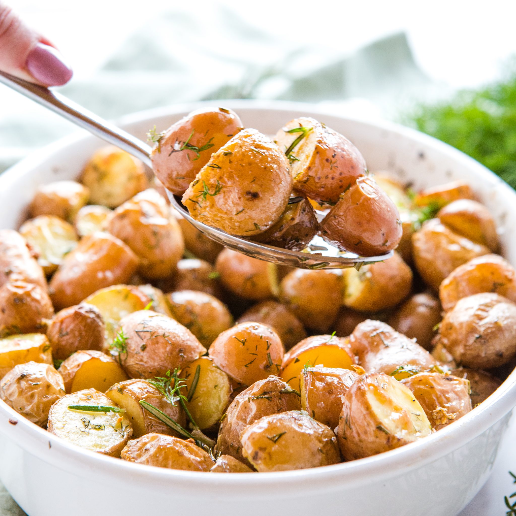 Delicious Oven Roasted Baby Potatoes with Garlic Butter and Dill Story -  Valya's Taste of Home