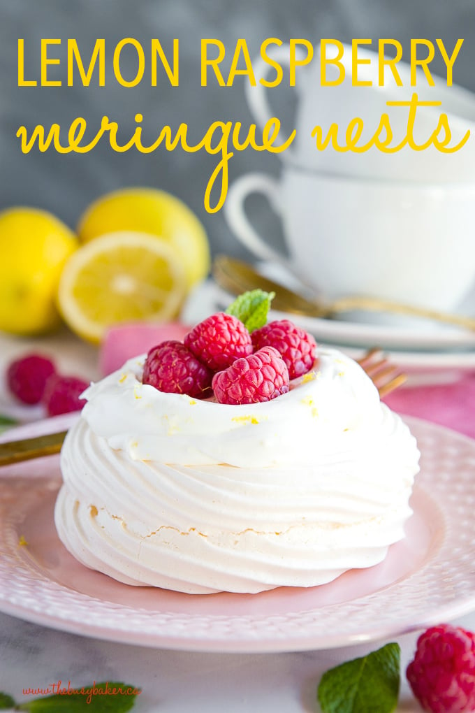 Lemon Raspberry Meringues