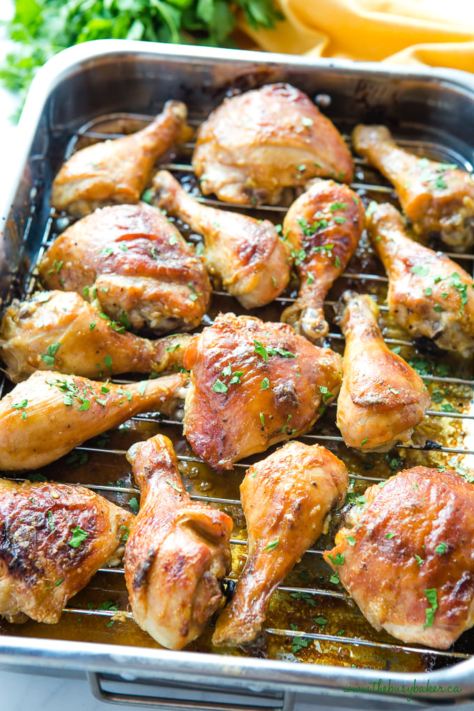 Maple Dijon Roasted Chicken with sticky glaze