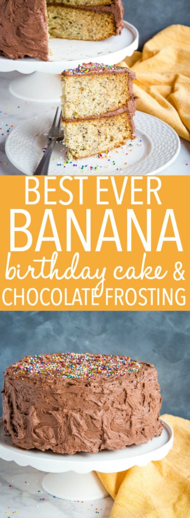 Banana Birthday Cake with Chocolate Frosting