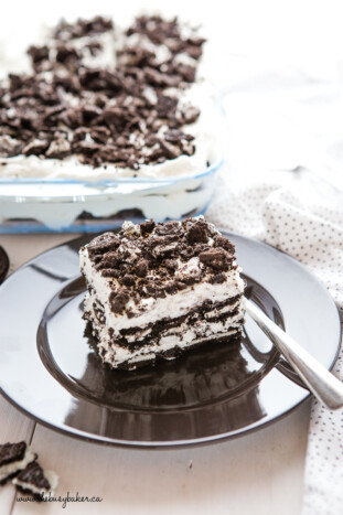 Easy No Bake Cookies And Cream Oreo Icebox Cake - The Busy Baker