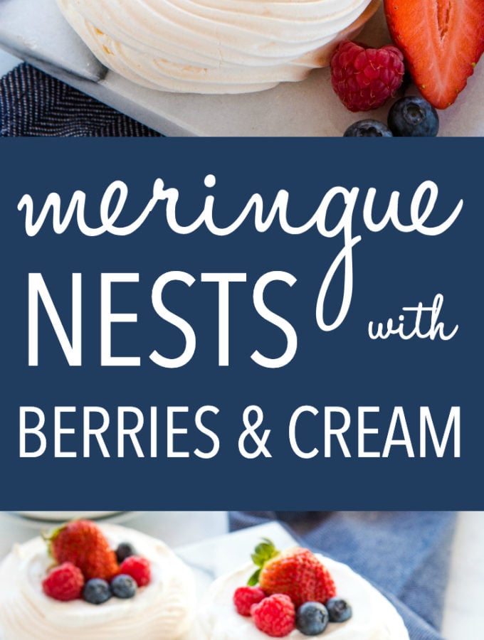 Meringue Nests with Berries and Vanilla Cream - The Busy Baker