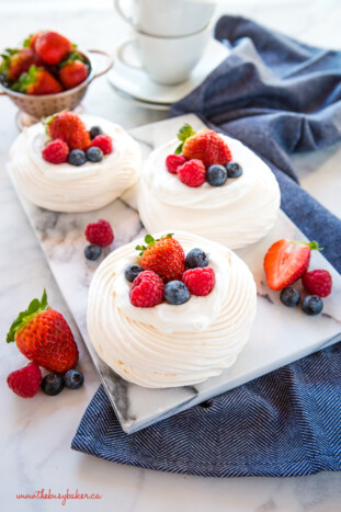 Meringue Nests With Berries And Vanilla Cream - The Busy Baker