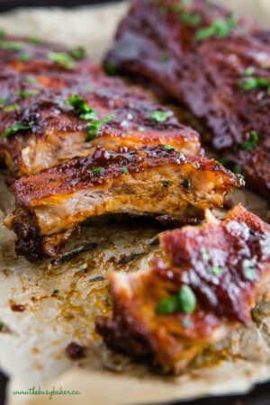 Honey Garlic Oven-Baked Barbecue Ribs - The Busy Baker