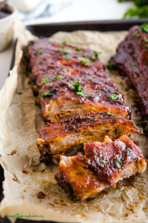 Honey Garlic Oven-Baked Barbecue Ribs - The Busy Baker