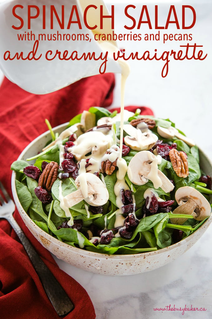 spinach salad with creamy vinaigrette