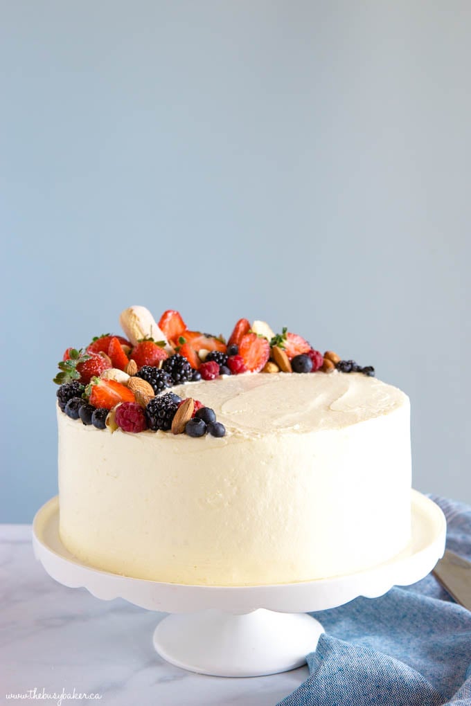 Almond Cream Cake with fruit design