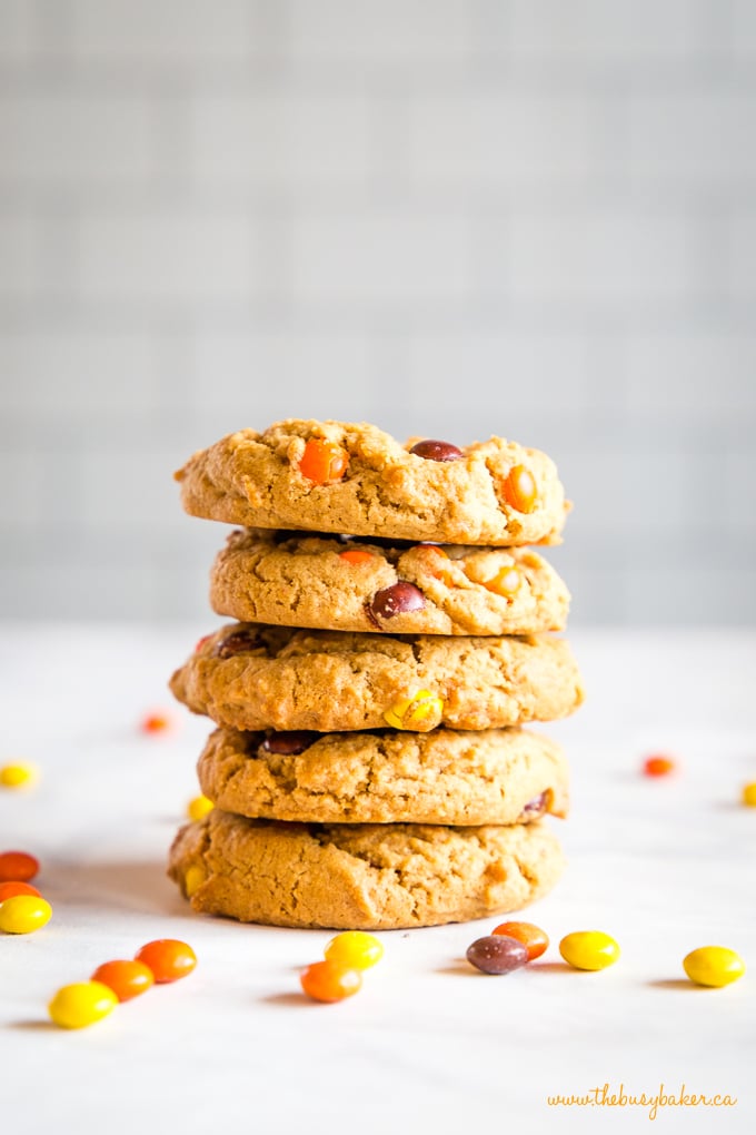 Best Ever Peanut Butter Cookies in stack