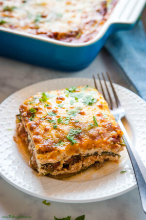 Low Carb Zucchini Lasagna {Keto Friendly} - The Busy Baker