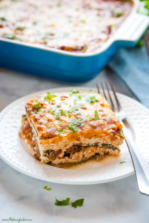 Low Carb Zucchini Lasagna {Keto Friendly} - The Busy Baker