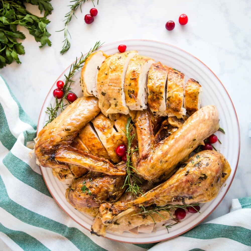 Roasted Turkey Recipe + Holiday Cooking Tips - The Busy Baker