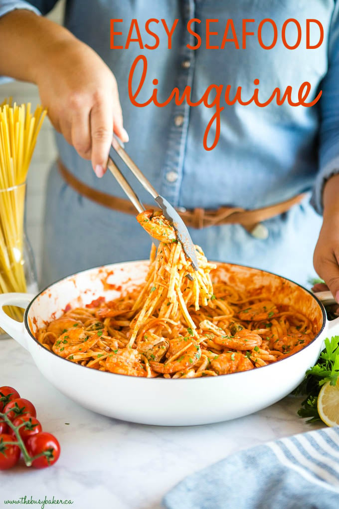 quick and easy seafood linguine marinara