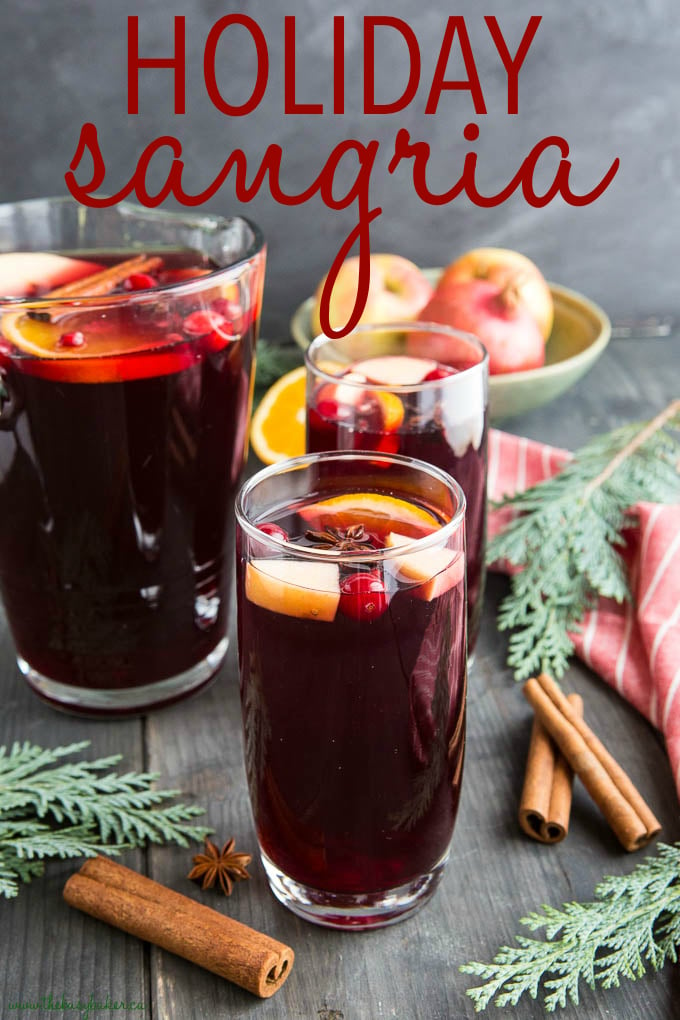 titled photo (and shown in drinking glasses): Holiday Sangria