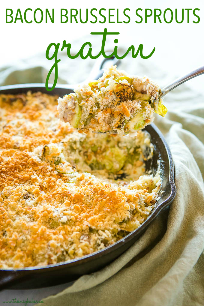 Easy Brussels Sprouts Gratin with Bacon