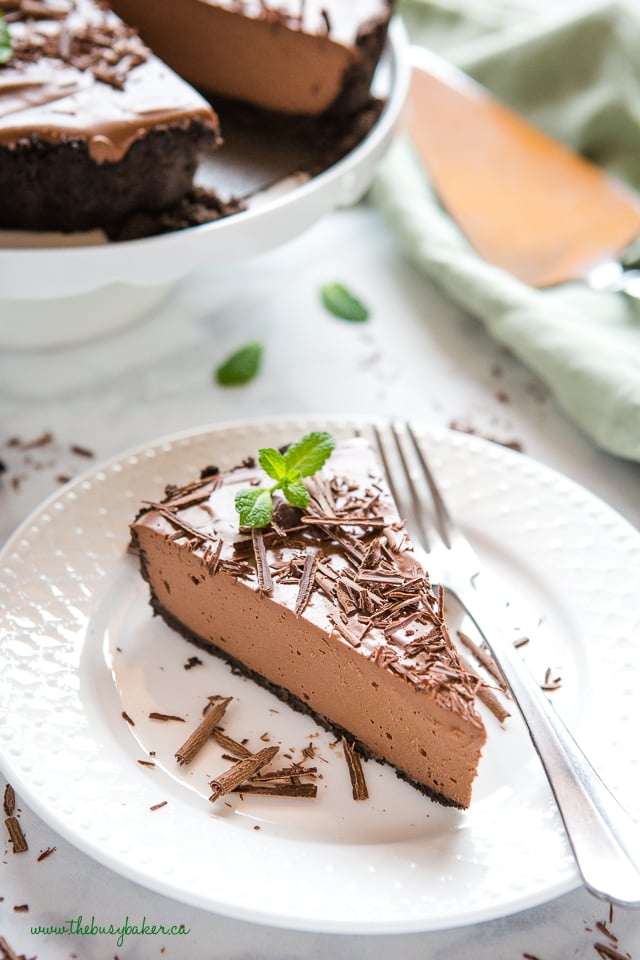 slice of peppermint chocolate tart